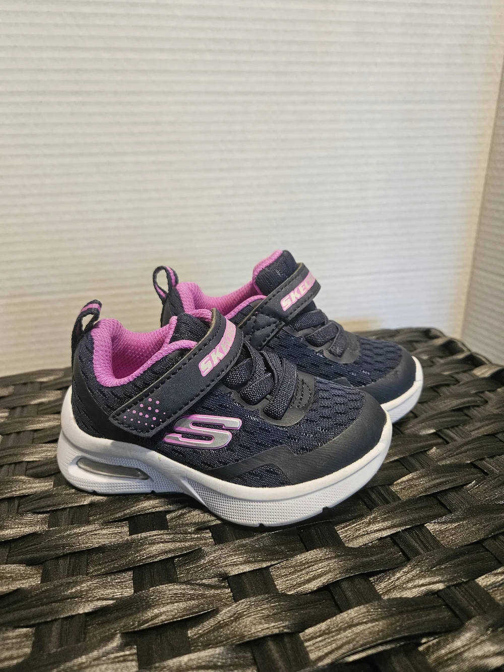 Skechers Navy and Pink Toddler Athletic Sneakers